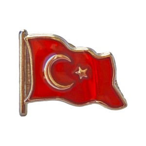 IL-5309 Türk Bayrağı Mineli Yaka Rozeti (İğneli)