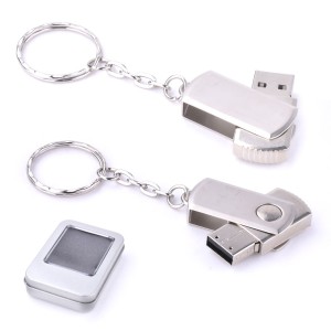 IL-7263 16 GB Döner Kapaklı Metal Anahtarlık USB Bellek