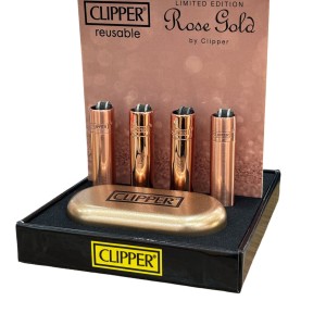 Clipper Taşlı Mini Metal Çakmak Rose Gold