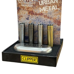 Clipper Taşlı Mini Metal Çakmak Urban Metal